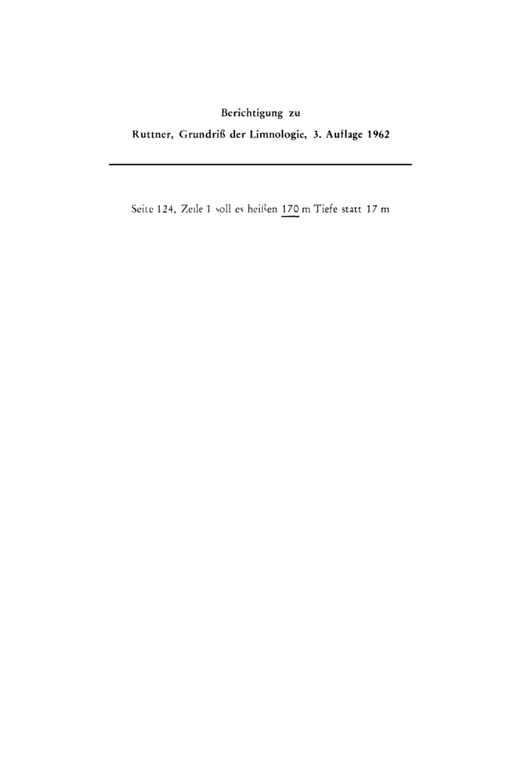 Grundriß der Limnologie (Hydrobiologie des Süßwassers) 3rd Edition
