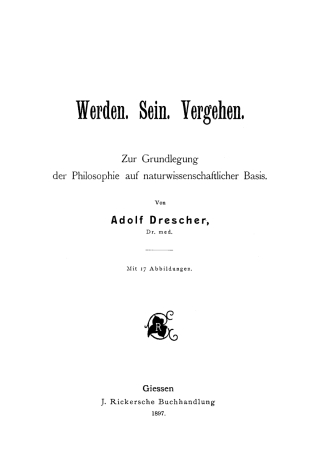 Imagen de portada: Werden. Sein. Vergehen 1st edition 9783111264677