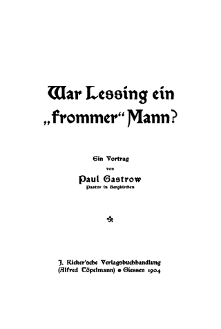 Cover image: War Lessing ein "frommer" Mann? 1st edition 9783111265117