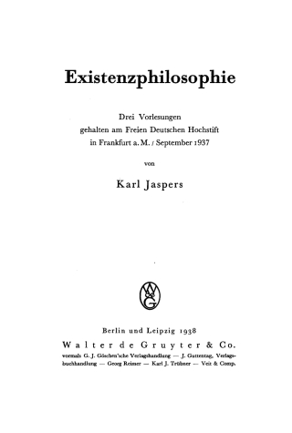 Omslagafbeelding: Existenzphilosophie 1st edition 9783111265506