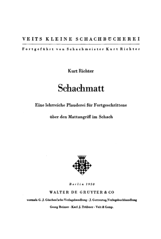 Cover image: Schachmatt 1st edition 9783111268040