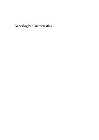 Imagen de portada: Genealogical mathematics 1st edition 9783111270265