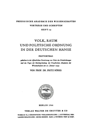表紙画像: Volk, Raum und politische Ordnung in der deutschen Hanse 1st edition 9783111272733