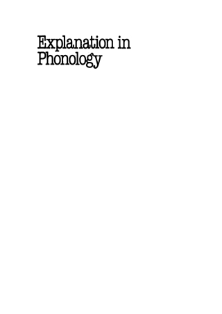 Cover image: Explanation in Phonology 1st edition 9783111281520