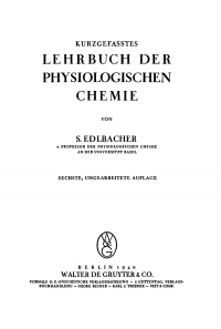 Cover image: Kurzgefasstes Lehrbuch der physiologischen Chemie 6th edition 9783111281803
