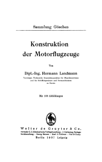 Imagen de portada: Konstruktion der Motorflugzeuge 1st edition 9783111290140