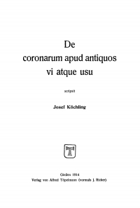 Immagine di copertina: De coronarum apud antiquos vi atque usu 1st edition 9783111290195