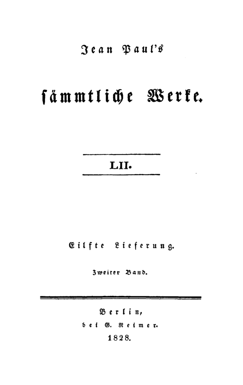 Eilfte Lieferung. Zweiter Band: Dr. Katzenbergers Badereise; nebst einer Auswahl verbesserter Werkchen Zweites Bändchen 1st Edition