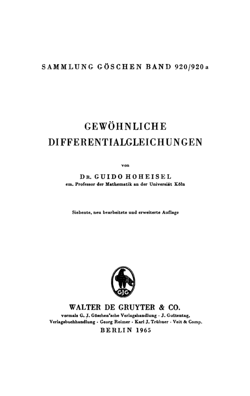 Gewöhnliche Differentialgleichungen 7th Edition