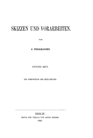 Omslagafbeelding: Die Composition des Hexateuchs 1st edition 9783111297408