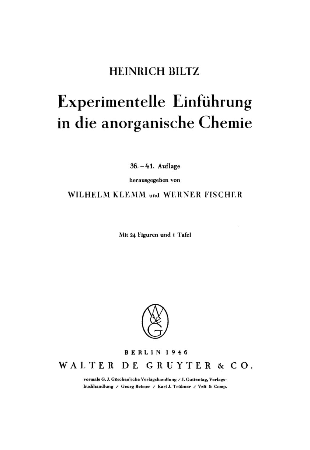 Experimentelle Einführung in die anorganische Chemie 36th Edition