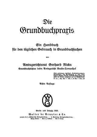 Imagen de portada: Die Grundbuchpraxis 1st edition 9783111301822