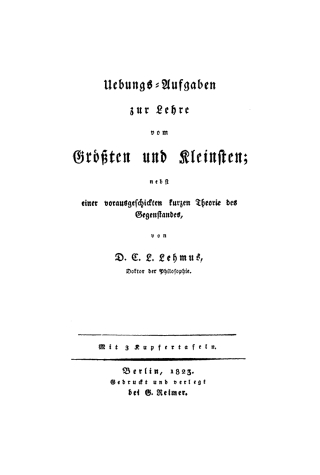 Imagen de portada: Uebungs-Aufgaben zur Lehre vom Größten und Kleinsten 1st edition 9783111302713