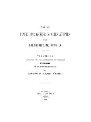 Cover image: Über die Tempel und Gräber im alten Ägypten und ihre Bildwerke und Inschriften 1st edition 9783111304137