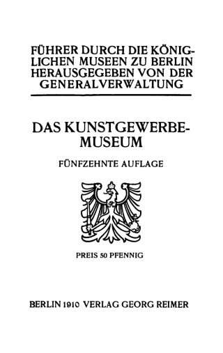 Omslagafbeelding: Das Kunstgewerbe-Museum 15th edition 9783111304908