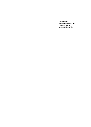 Cover image: Clinical biochemistry. Principles and methods. Vol. 1 1st edition 9783111305516