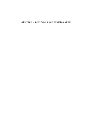 Cover image: Einführung in die Programmierung digitaler Rechenautomaten 1st edition 9783111306018