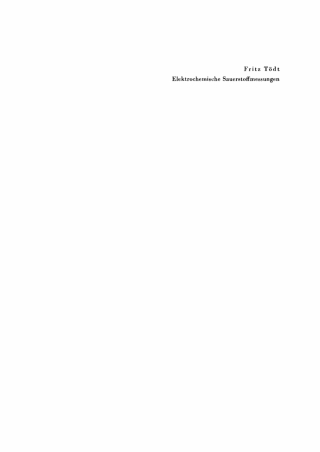 Cover image: Elektrochemische Sauerstoffmessungen 1st edition 9783111307084