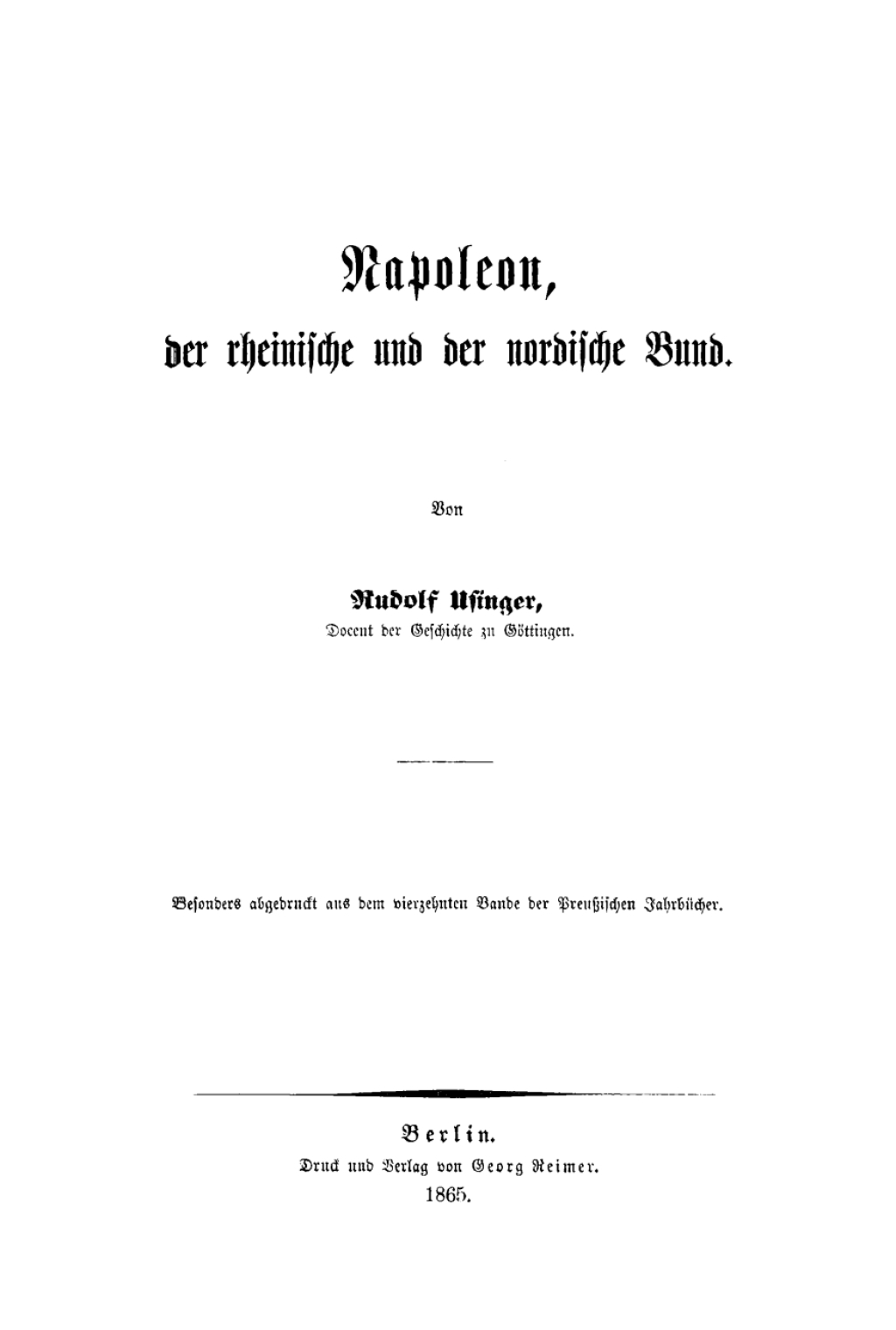 Napoleon, der rheinische und nordische Bund 1st Edition