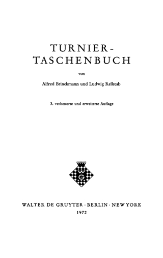 صورة الغلاف: Turnier-Taschenbuch 3rd edition 9783110016574