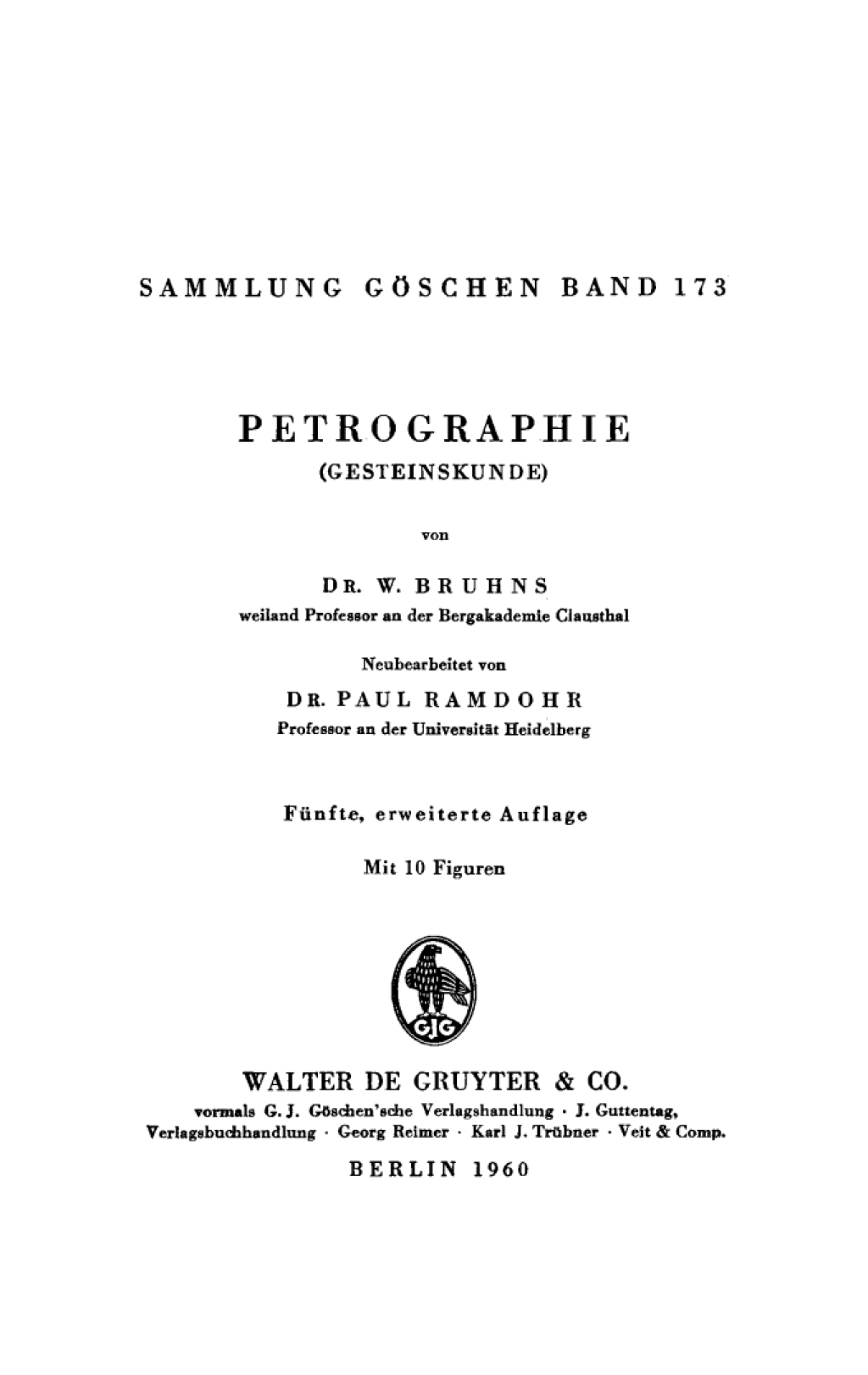 Petrographie (Gesteinskunde) 5th Edition