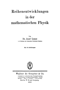 Imagen de portada: Reihenentwicklung in der mathematischen Physik 1st edition 9783111288116