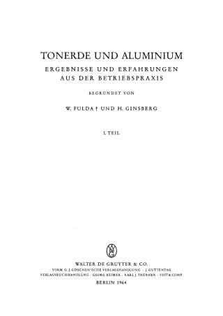 Cover image: Die Tonerde 2nd edition 9783111213194