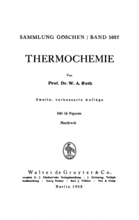 Imagen de portada: Thermochemie 2nd edition 9783111004426