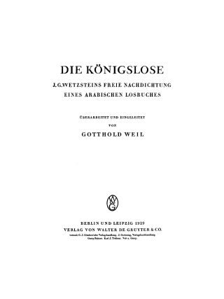 Imagen de portada: Die Königslose 1st edition 9783111148908
