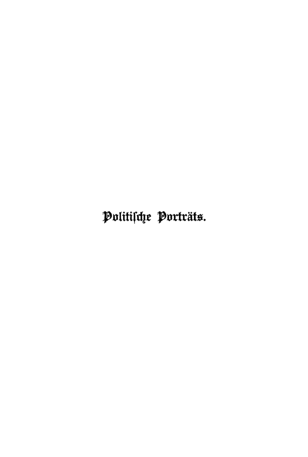 Politische Porträts 1st Edition
