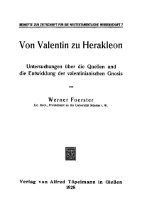 Titelbild: Von Valentin zu Herakleon 1st edition 9783110984613