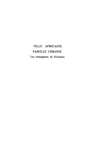 صورة الغلاف: Ville africaine, famille urbaine 1st edition 9783111189857