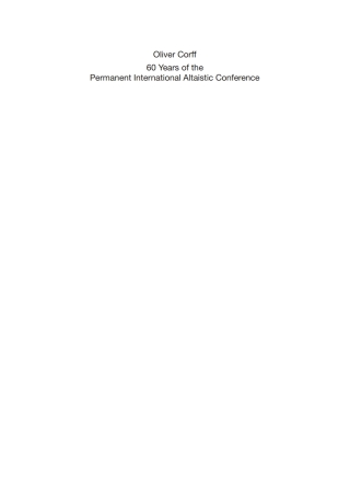 Cover image: 60 Years of the Permanent International Altaistic Conference (PIAC) 1st edition 9783879974696