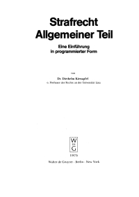 صورة الغلاف: Strafrecht Allgemeiner Teil 1st edition 9783112301395