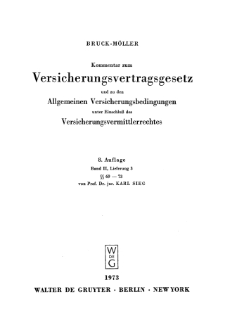 Cover image: §§ 69–73 8th edition 9783112302958