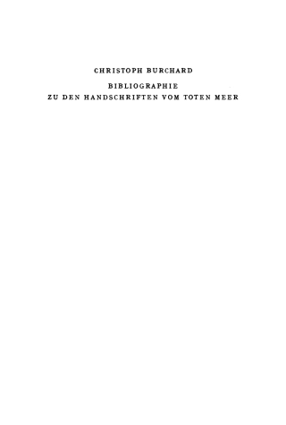 Cover image: Bibliographie zu den Handschriften vom Toten Meer 2nd edition 9783112303771