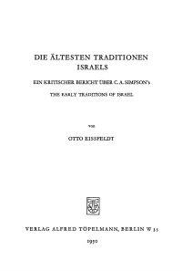 صورة الغلاف: Die Ältesten Traditionen Israels 1st edition 9783112303801