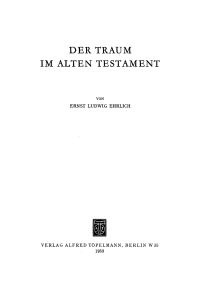 Imagen de portada: Der Traum im Alten Testament 1st edition 9783112303894