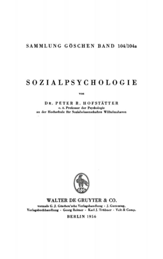 Immagine di copertina: Sozialpsychologie 1st edition 9783112304259