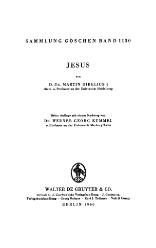 Imagen de portada: Jesus 3rd edition 9783112304440