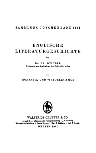 Cover image: Romantik und Viktorianismus 1st edition 9783112304457