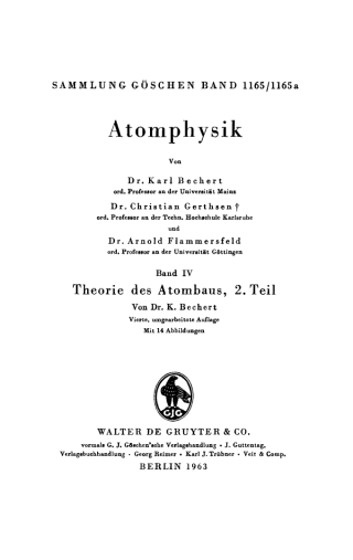 Cover image: Theorie des Atombaus, Teil 2 4th edition 9783112304549