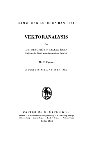 Cover image: Vektor analysis 7th edition 9783112304730