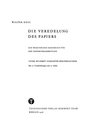 Cover image: Die Veredelung des Papiers 1st edition 9783112306666
