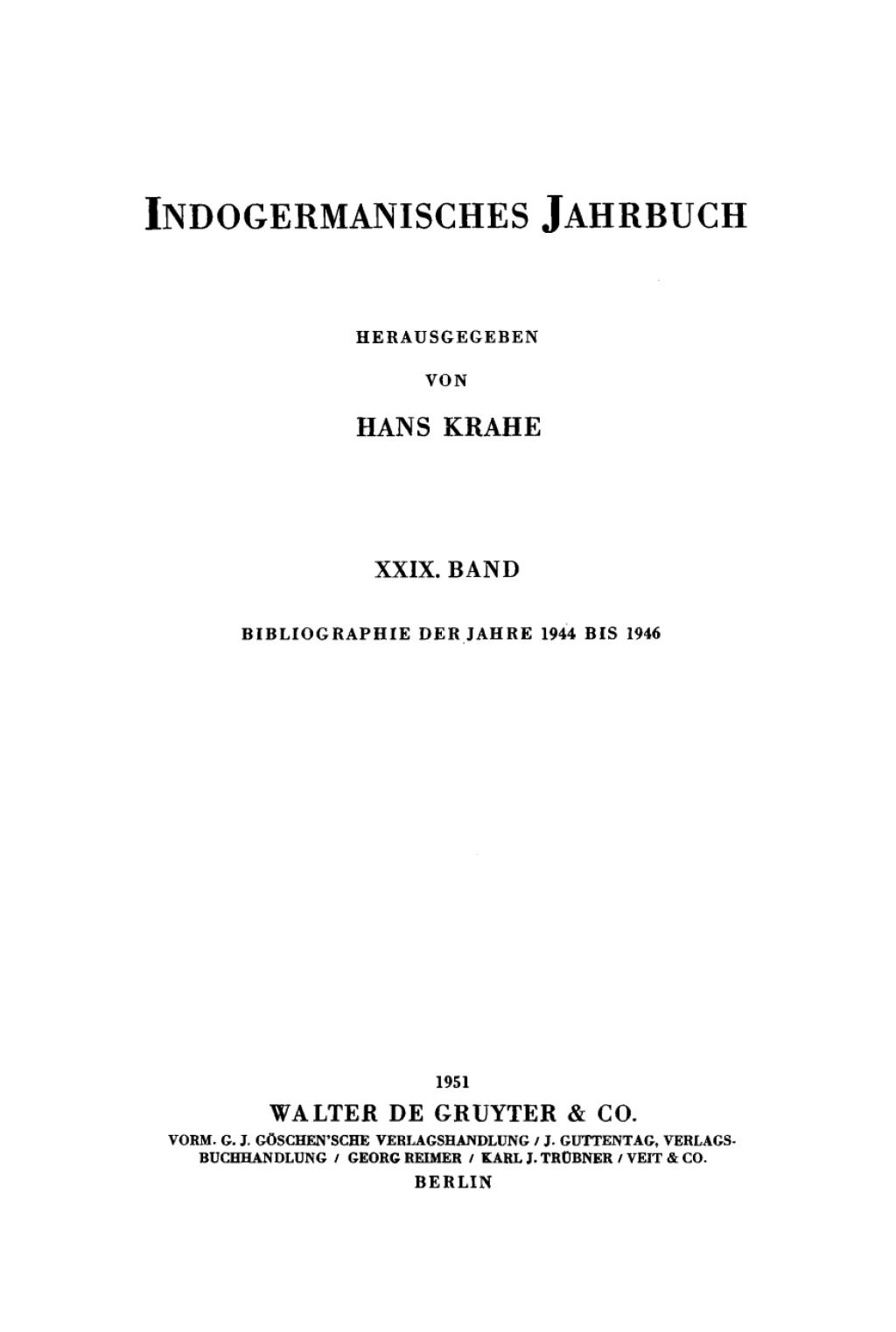 Bibliographie der Jahre 1944 bis 1946 1st Edition