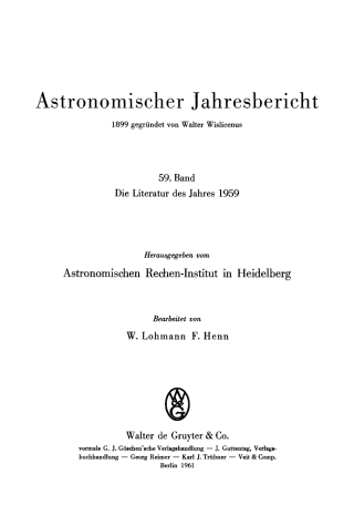 Cover image: Die Literatur des Jahres 1959 1st edition 9783112308905