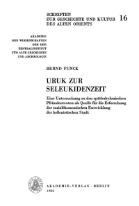 Cover image: Uruk zur Seleukidenzeit 1st edition 9783112309742