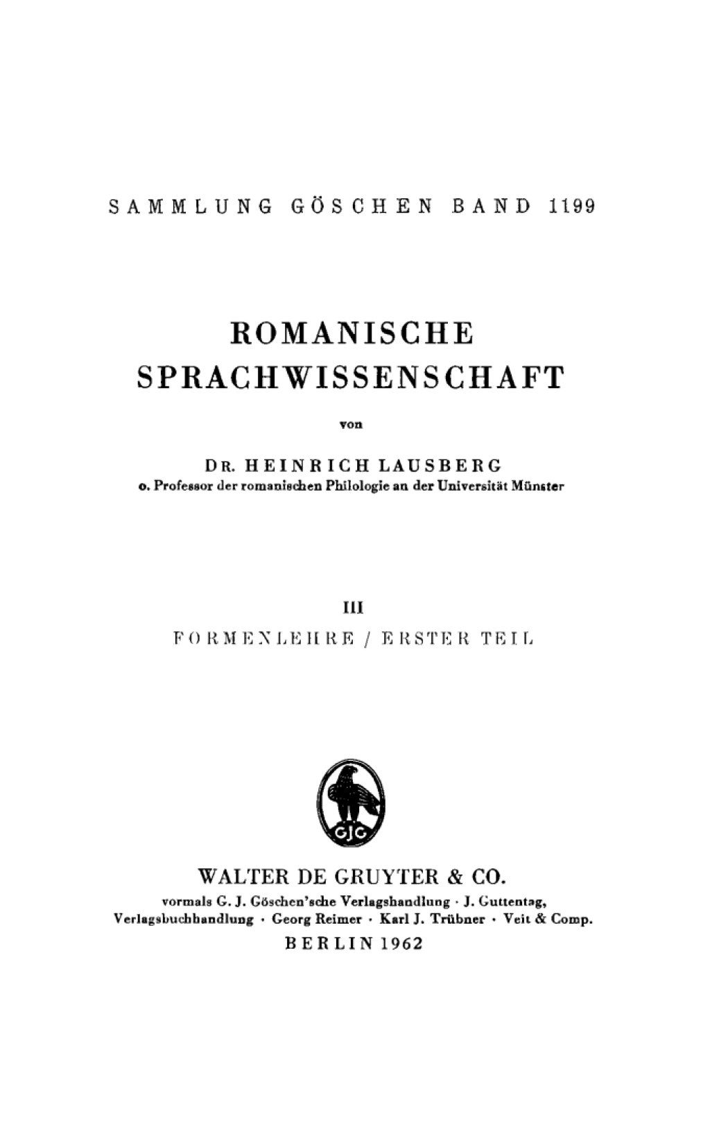 Formenlehre, Teil 1 1st Edition