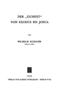 Cover image: Der “Elohist” von Exodus bis Josua 1st edition 9783112325414