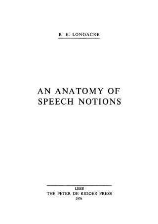 Imagen de portada: An anatomy of speech notions 1st edition 9783112329917
